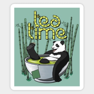 Tea Time Panda Magnet